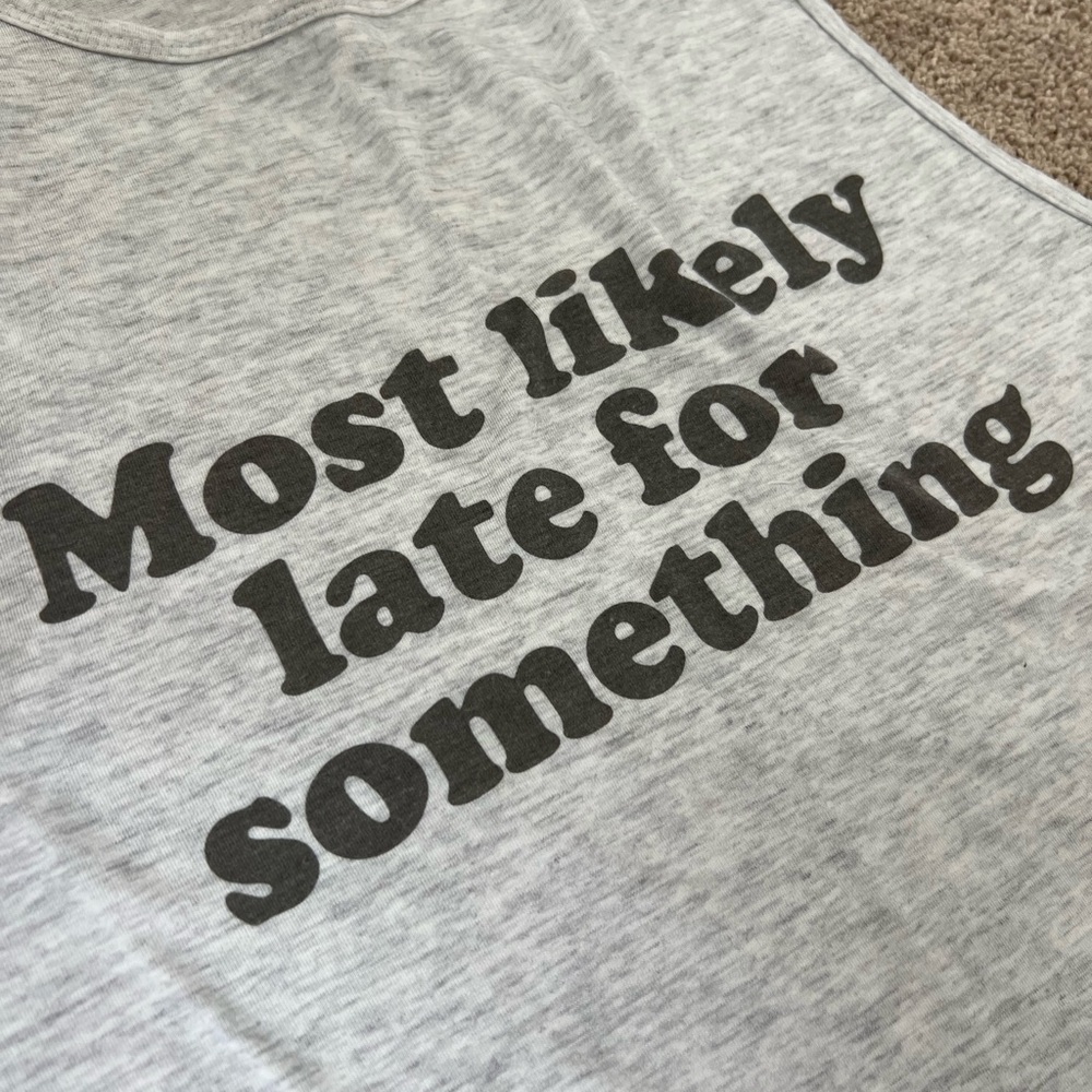 Aerie Gray Graphic Tank Top - Picture 2 of 5